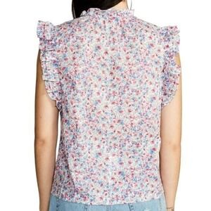 Anthropologie BB Dakota Steve Madden Floral Double Flutter‎ Sleeve Top Sz M NWT